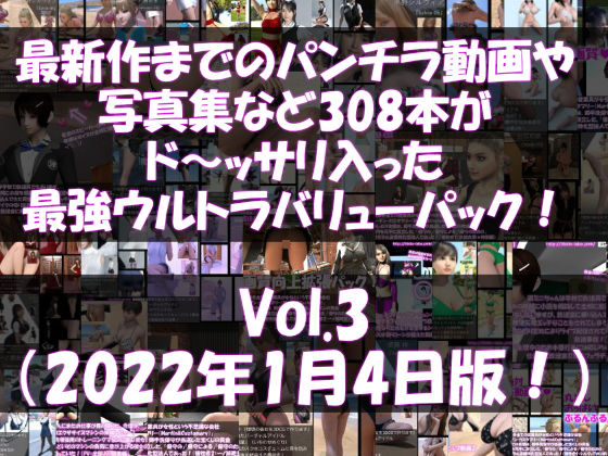 最新作までのパンチラ動画や写真集など308本がドッサリ入った最強ウルトラバリューパック！Vol.3（2021年11月18日版！）【3DCG】❤レビュー